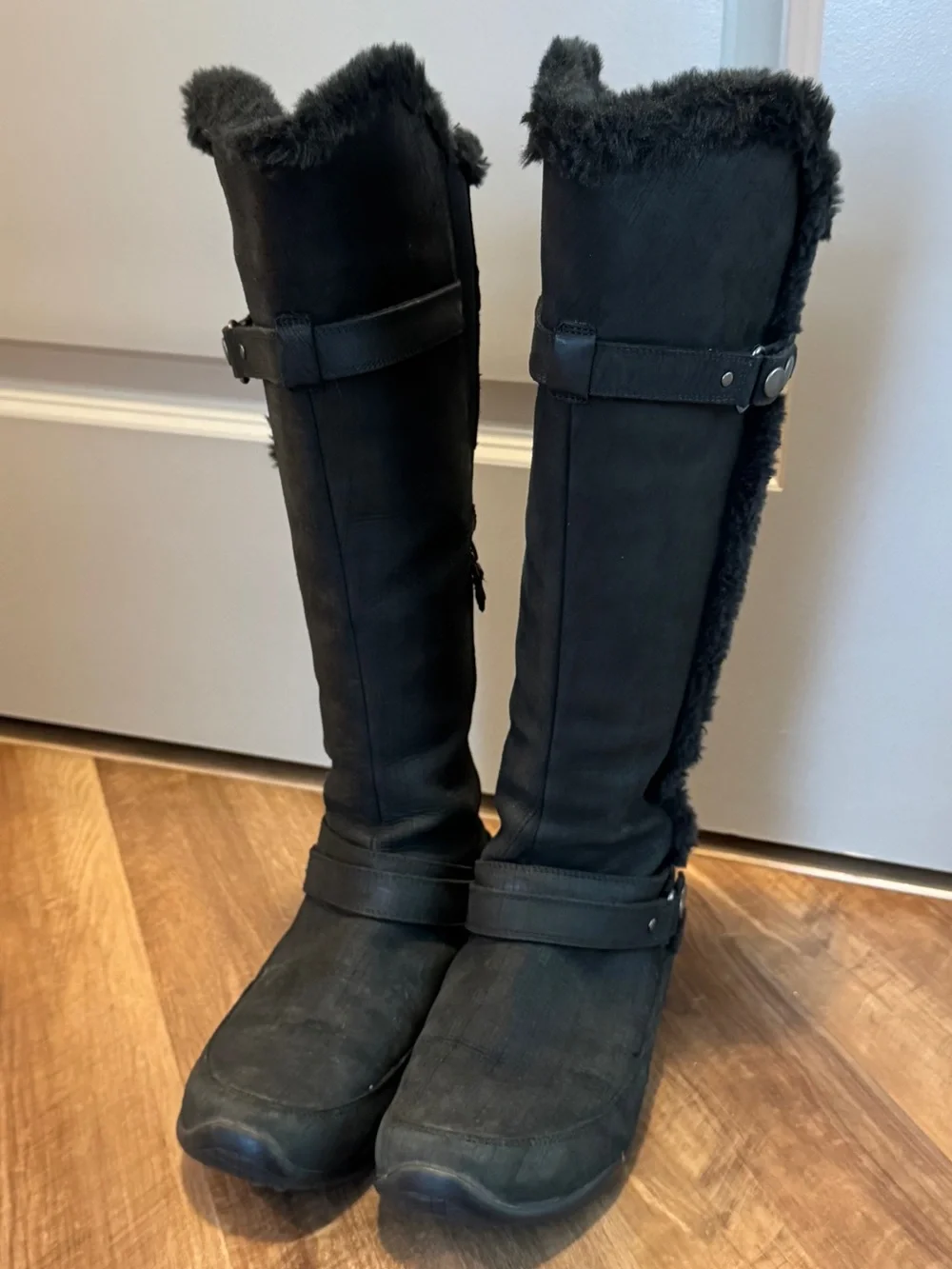 The North Face Brianna Black Tall Faux-Fur Trim Winter Boots US 7 Primaloft 200g